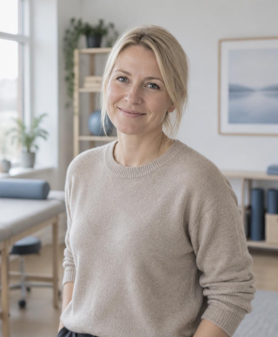 Toimintaterapeutti Laura Nieminen vastaanottotilassa